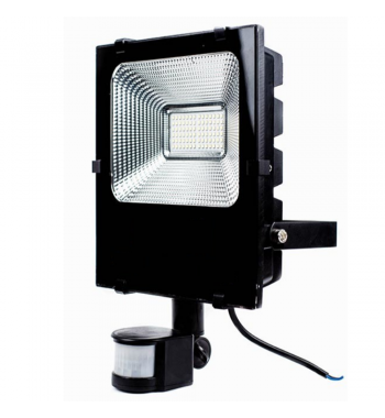 Прожектор LightProm 50вт, smd с датчиком движения и света, 5000Lm, 4200K, 80Ra, пульсация 1,5%, нейтрально белый свет